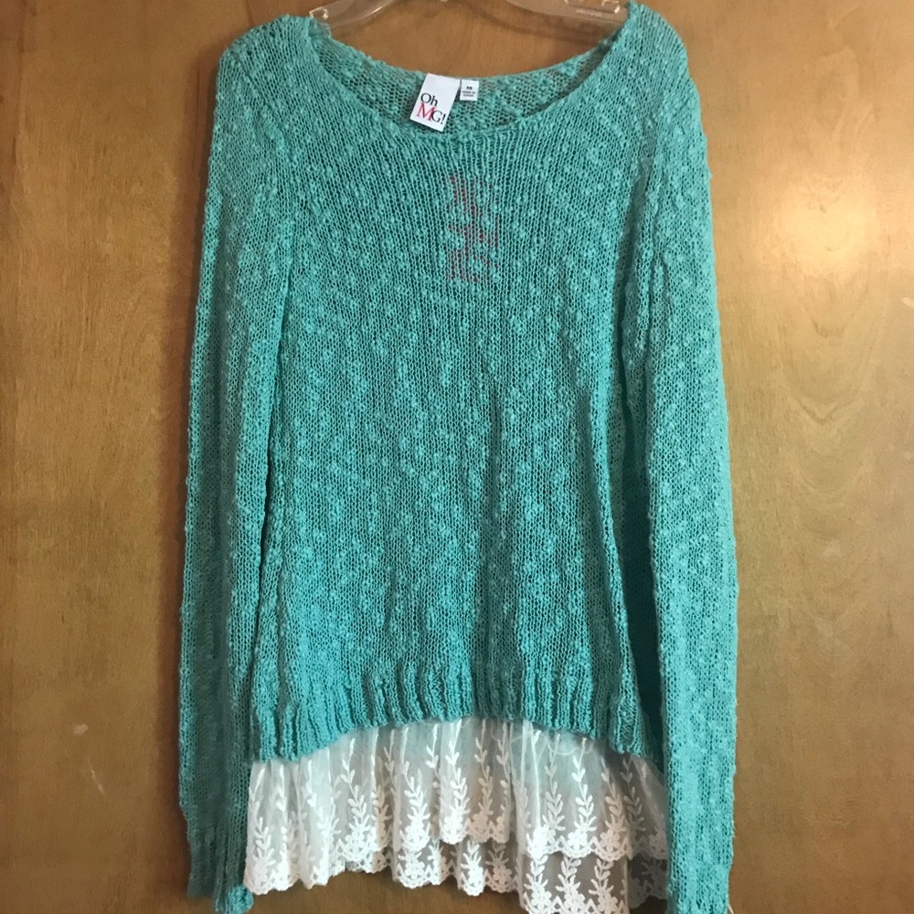Lace bottom big sweater.